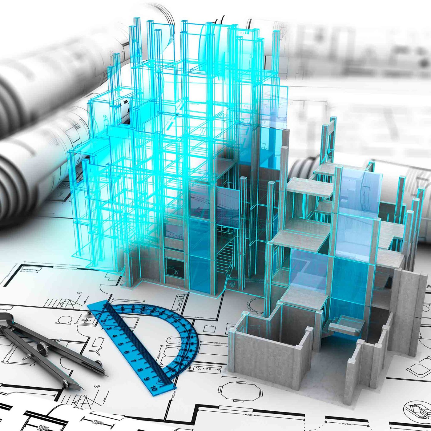 Planos y modelado de desarrollo inmobiliario