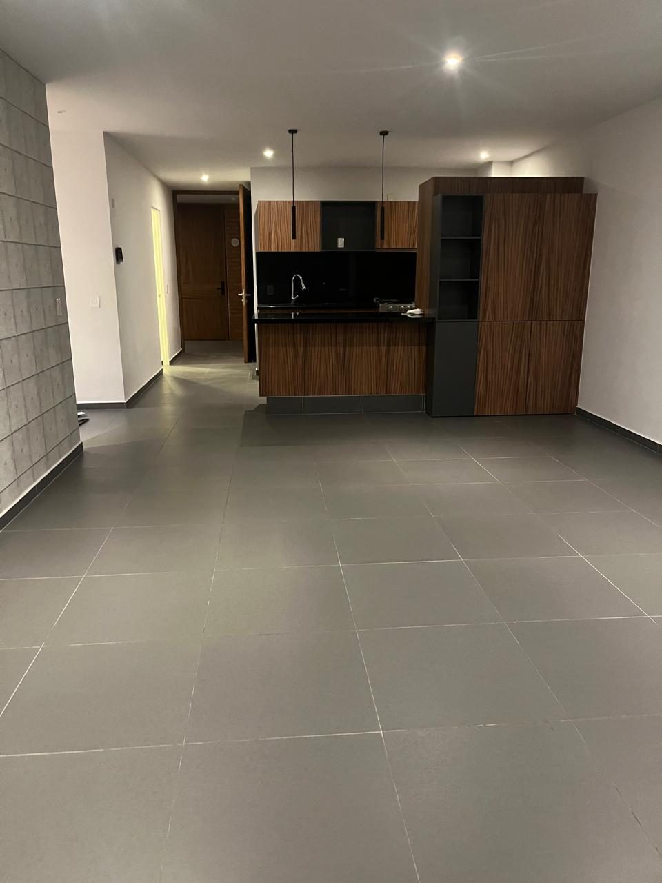 Sala y cocina integral, departamento en renta en Chapalita Guadalajara